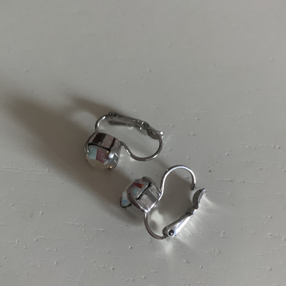 Sabika Silver Earrings with Iridescent Stones - Picture 2 of 2